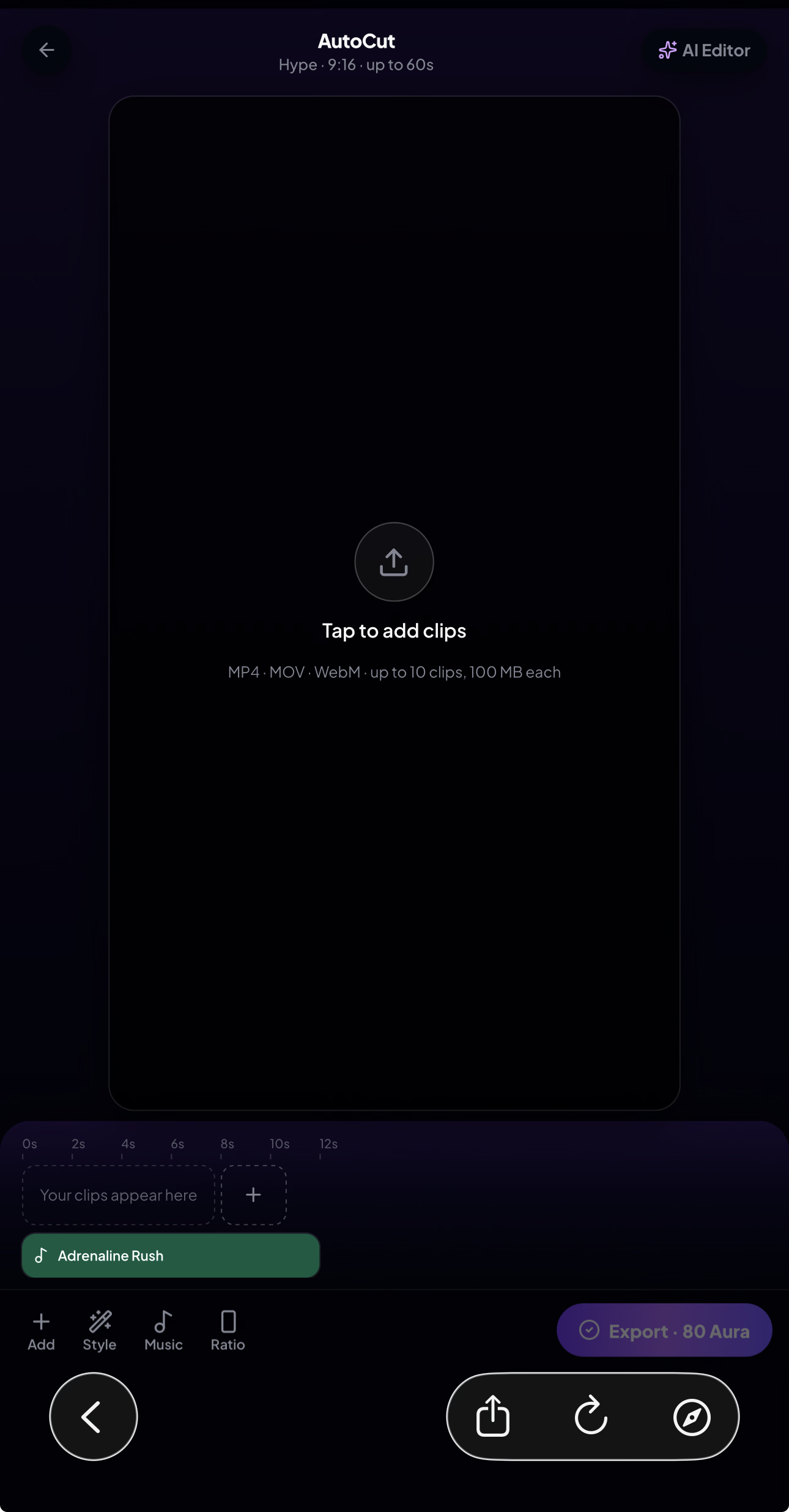 AI-cut video from your raw clips.